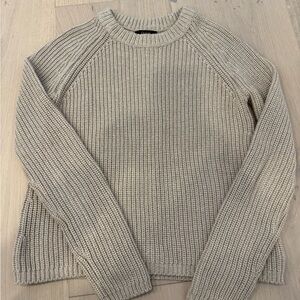 Quince Ribbed Crewneck Sweater - Light Beige